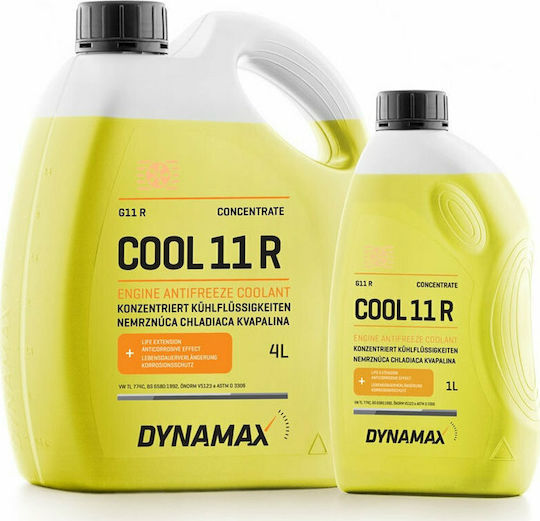 Dynamax Cool 11R Антифриз за охладителна течност Автомобил G11 -18°C Жълт Цвят 4лт