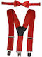 Energiers Bow Tie And Suspenders Set Kids' Set Bow Tie with Suspenders Red