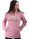 VINTAGE LOGO Long Women's Sweatshirt Hooded Pink