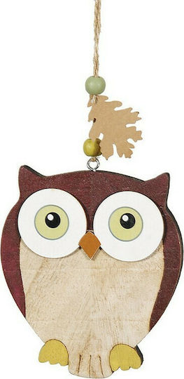 Ornament suspendat Bufniță Din lemn Maro 11x11buc