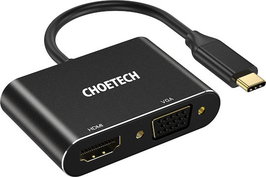 Choetech Convertor USB-C Masculin la HDMI / VGA Feminin 1 Bucată HUB-M17