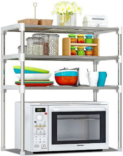 Factory Metal Microwave Oven Stand 60x25x65cm Silver