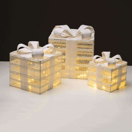 Aca Illuminated Christmas Figure Box White Length 28.5cm 3pcs