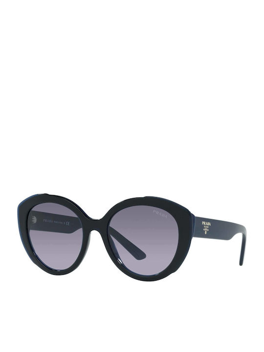 Prada Women's Sunglasses with Black Plastic Frame and Purple Gradient Lens PR01YS 08V08I