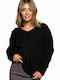 BE Knit BK075 Damen Langarm Pullover mit V-Ausschnitt Schwarz