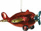 Hängendes Ornament Flugzeug Keramisch Rot 10cm