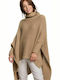 BE Knit BK049 Beige Damen Poncho