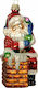 Hängender Weihnachtsmann Ornament Glas Rot 13cm