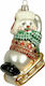 Hanging Snowman Ornament Glass Red 14cm