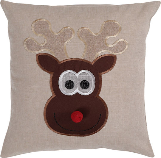 Palamaiki Christmas Decorative Square Pillowcase Beige 45x45cm