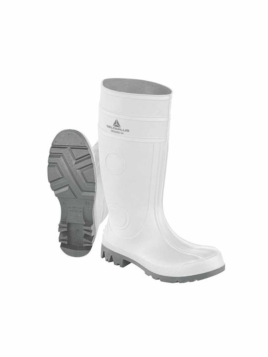 Delta Plus Organo S4 SRA Non-Slip Work Wellies Knee White