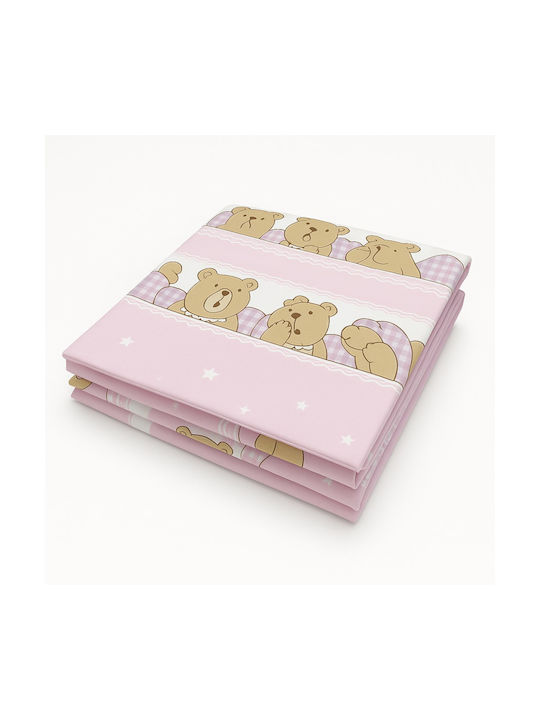 Beboulino Baby Duvet Cover Sleepy Bear Pink 100x130cm