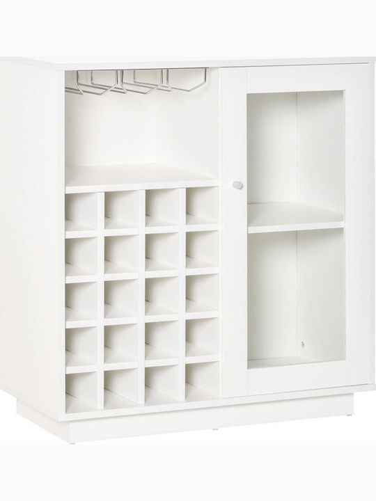 HomCom Freistehend Weinkeller Hölzernes Weiß 80x36x85εκ.
