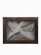 Korres Craft Country Wall-Mounted Rectangle Wedding Crown Case Wooden Walnut Brown 26x37cm