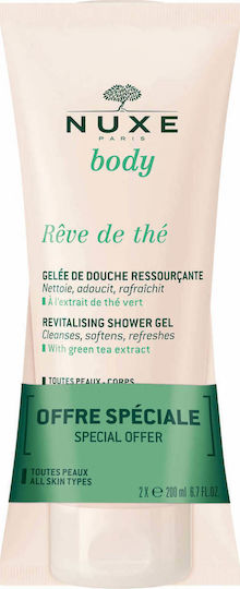Nuxe Rêve de thé Revitalising Αφρόλουτρο σε Gel & Άρωμα Πράσινο Τσάι 2x200ml