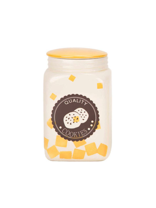Marva Borcan pentru Biscuiți Ceramică Albă 12.3x12.3x19.8buc 1buc