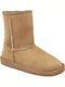Remake Suede Γυναικεία Μποτάκια με Γούνα Camel