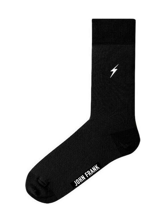 John Frank Thunder Unisex Plain Socks Black