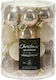 Hanging Ball Ornament Ornament Glass Beige Set 24pcs