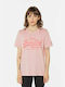 Superdry Damen Sport T-Shirt mit V-Ausschnitt Rosa