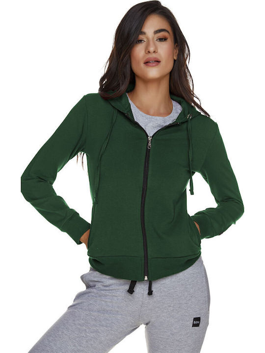 Women's Sweatshirt Jacket Hooded Khaki