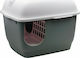 Cat Toilet Closed with Filter and Sieve Green L48 x W45 x H58cm