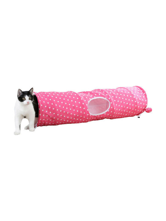 Kerbl Puntino Cat Toy Tunnel Pink/White 100x25cm.
