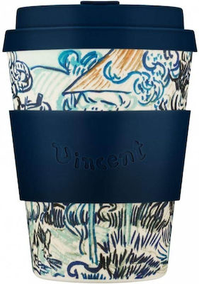 Ecoffee Cup Van Gogh Old Vineyard Κούπα Μπαμπού με Καπάκι Μπλε 350ml