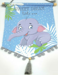 Fabric for Wedding Favors Elephant Banner 28x22cm