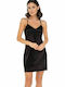 Babell Summer Satin Women's Nightdress Black