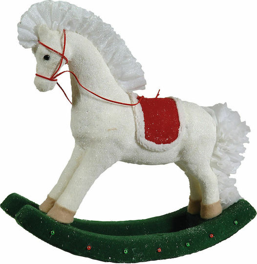 Lianos Weihnachtliche Figur Pferd Weiß Länge 38cm