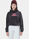 Cropped Women's Sweatshirt Hooded Gray