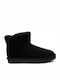 Xti Suede Women's Ankle Boots with Fur Black