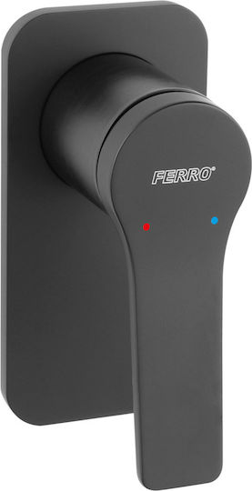 Ferro Stratos Μίκτης Μπαταρίας Εντοιχισμού Ντουζιέρας 1 Εξόδου Μαύρος