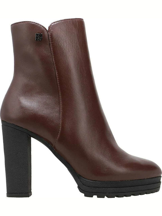 Tessi Bdx Women's Ankle Boots with High Heel Burgundy