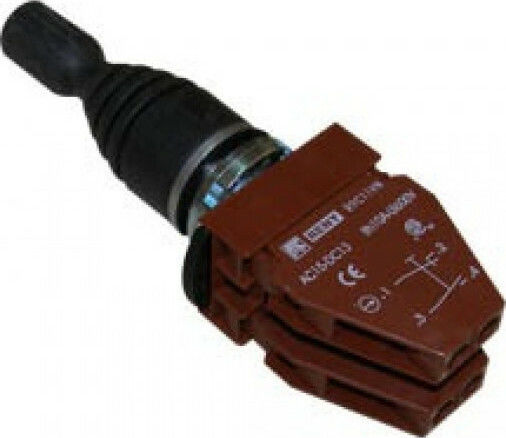 Cntd Διακόπτης Φ22 με μοχλό 4 Θέσεων Επαναφοράς 230V Μαύρο