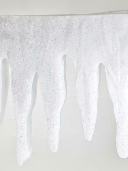 Eurolamp Christmas Plastic Figure Ceiling Pendant White Length 200cm Decorative Stalactites with Glitter 3pcs