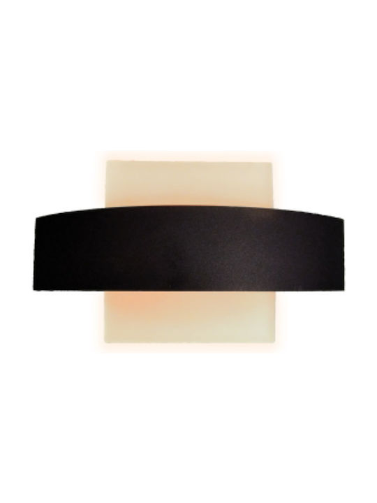 Modern Wall Lamp with Integrated LED and Warm White Light Black Width 25cm