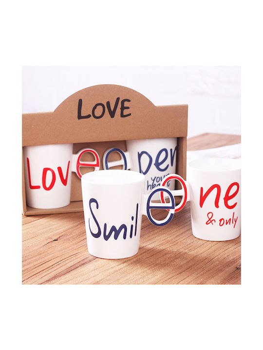 Love Ceramic Cup White 2pcs