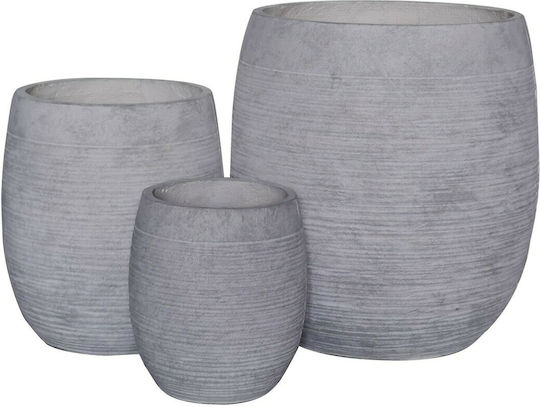 Woodwell Flower Pot Set Set 3 Pots Concrete Light Grey