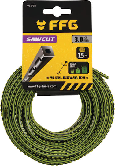 FFG SawCut Serrated Brush Cutter Trimmer Line 3.3mm 45m 46090