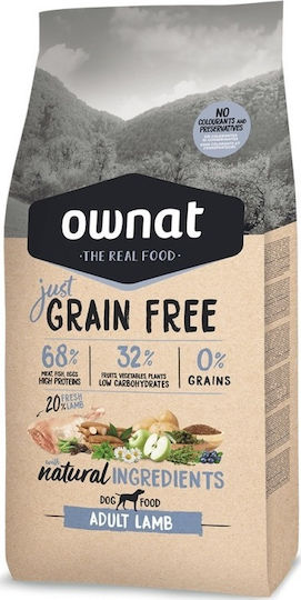 Ownat Just Grain Free 14kg Trockenfutter ohne Getreide & Gluten für erwachsene Hunde mit Lamm