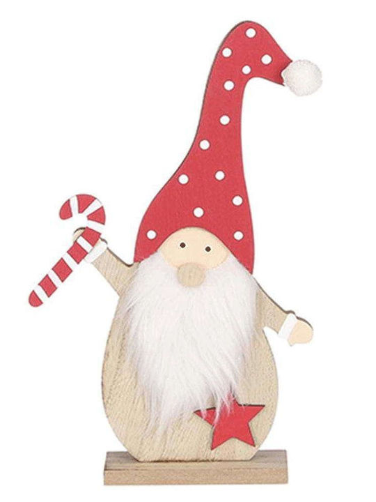 Dekorativer Weihnachtsmann Rot aus Holz 26cm