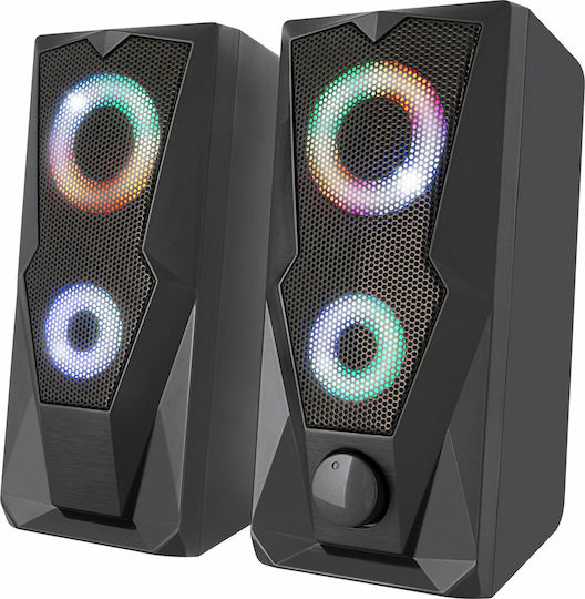 Yenkee YSP 2003RGB Difuzoare de Calculator 2.0 cu Iluminare RGB și Putere 6W în Negru Culoare
