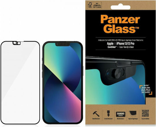 PanzerGlass E2E Microfracture CamSlider Антибактериален Закалено Стъкло За Цялото Лице (iPhone 17e / 16e / 14 / 13 / 13 Pro)