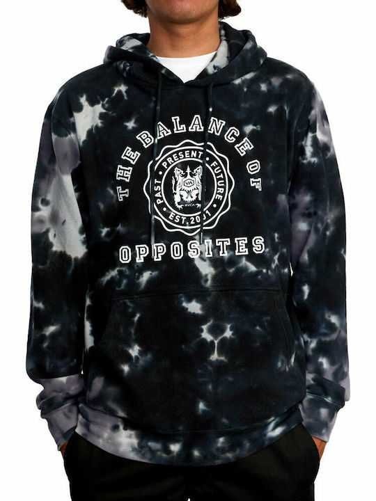 Annex Men's Sweatshirt with Hood & Pockets Marble Tie