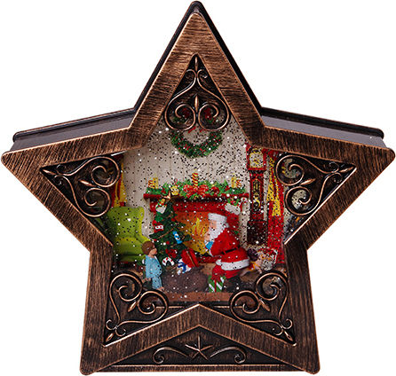 Etoile Crăciunesc Decorativ de birou Stea Metalic Bronz 7x7x24buc 1buc