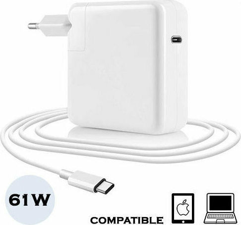 Lamtech USB-C Universal Φορτιστής Laptop 61W 20.3V 3A με Αντάπτορα Τροφοδοσίας