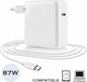 Lamtech USB-C Universal Φορτιστής Laptop 87W 20.2V 4.3A με Αντάπτορα Τροφοδοσίας