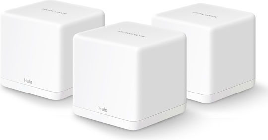 Mercusys Halo H30G v1 WiFi-Mesh-Netzwerk Zugriffspunkt Wi‑Fi 5 Dualband (2,4 & 5 GHz) in Dreifach-KIt